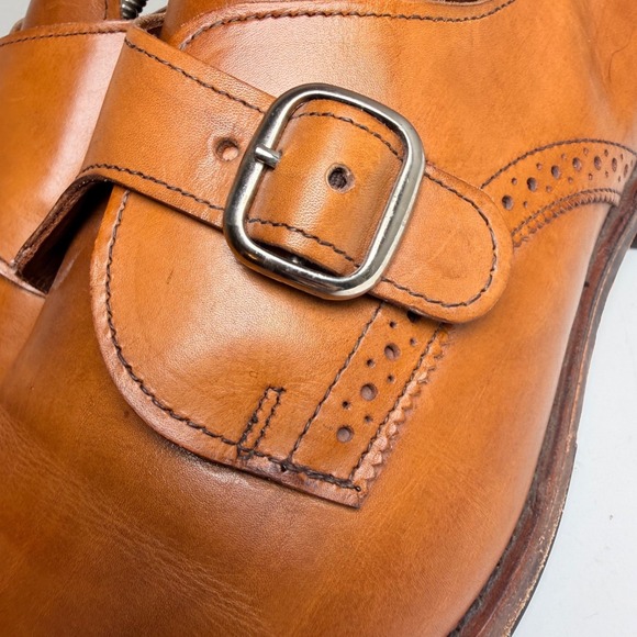 Allen Edmonds Franciscan Monk Strap Dress Shoes Size 10E Cognac Leather